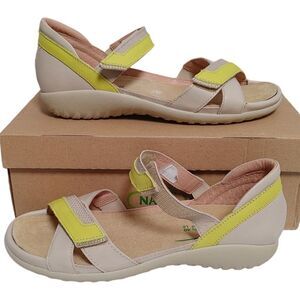 New Naot Karawa Ivory Lime Mary Jane Sandals 40